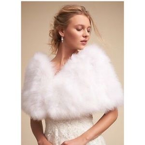 Feathers Wrap Ivory Bridal fur S/M
